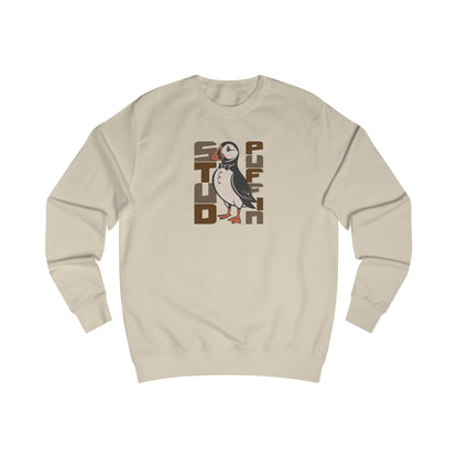 Stud Puffin, Licensed to Chill – Spy-Bird Retro Sweatshirt (Light)