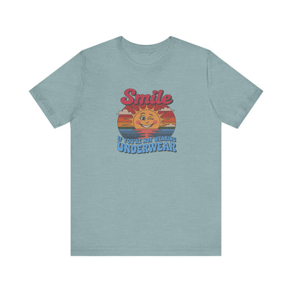 Smile If You’re Not Wearing Underwear — Retro Tee (Light)