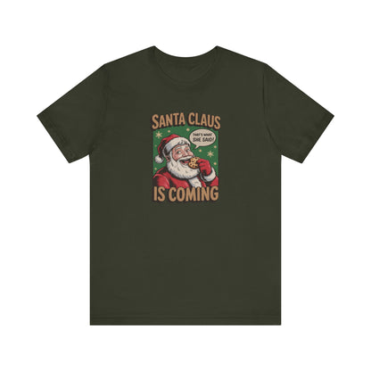 Santa Claus is Coming — Vintage Christmas Tee (Dark)