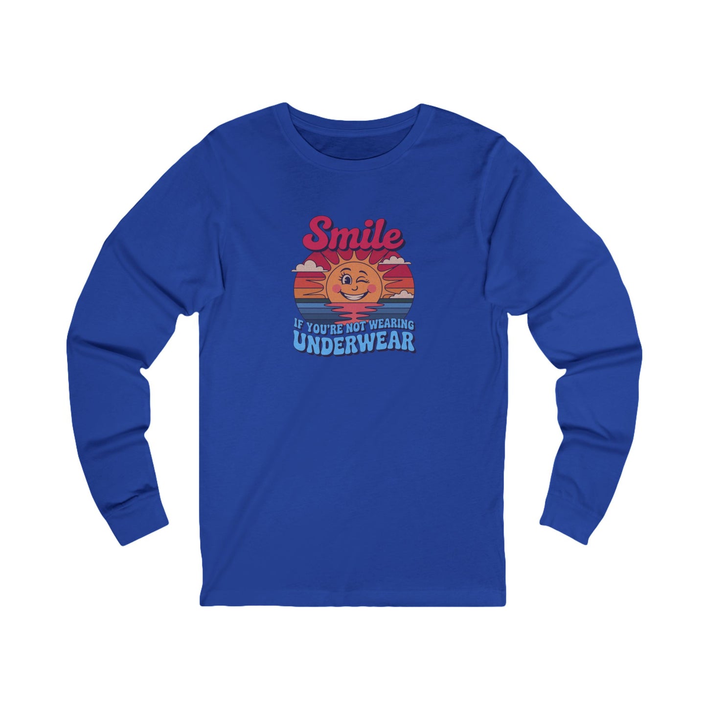 Smile If You’re Not Wearing Underwear — Retro Long Sleeve (Dark)