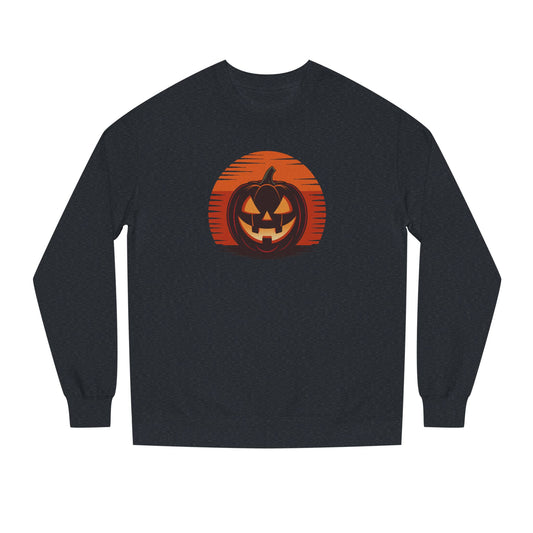 Retro Jack: Sliced Sunset — Halloween Sunset Sweatshirt (Dark)