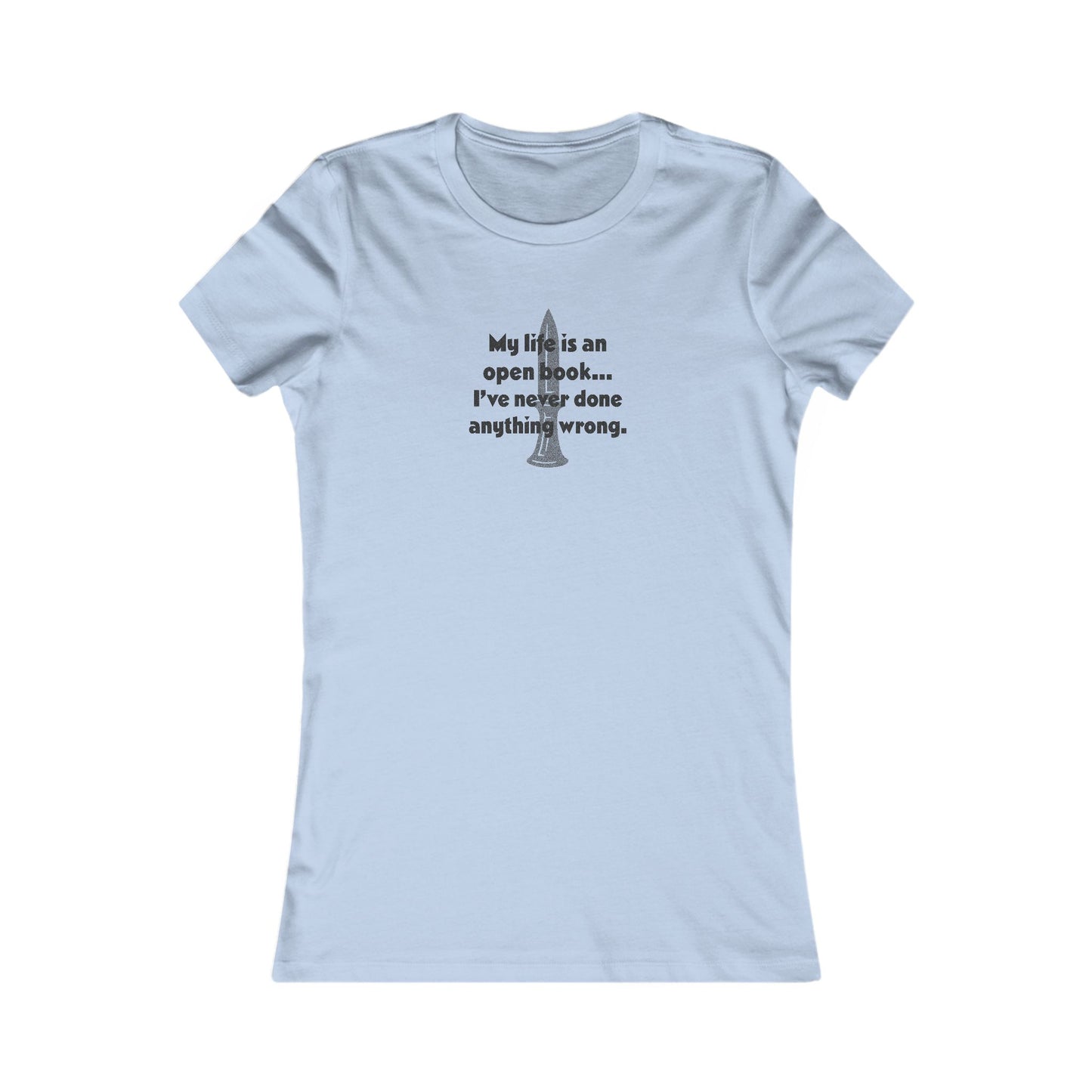 My Life Is an Open Book, I've Never Done Anything Wrong — Clue Retro Women's Tee (Light)