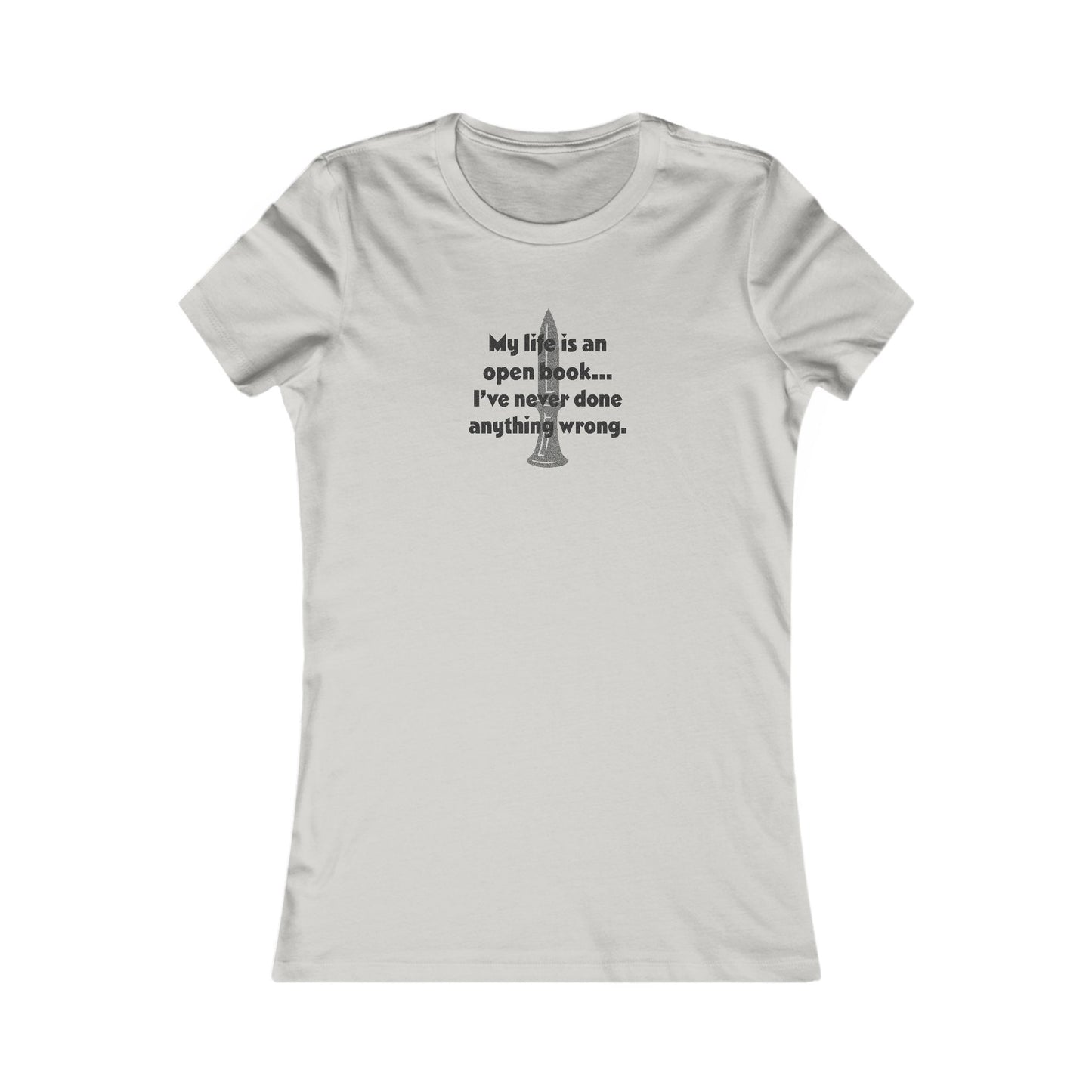 My Life Is an Open Book, I've Never Done Anything Wrong — Clue Retro Women's Tee (Light)