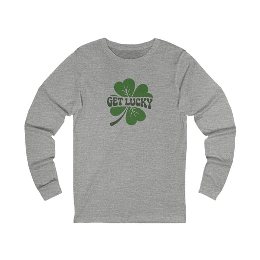 I’m Up All Night to Get Lucky — St. Patrick's Retro Long Sleeve (Light)