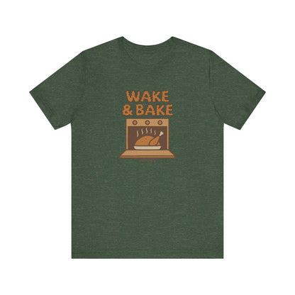 Wake & Bake — Retro Thanksgiving Turkey Tee (Dark)