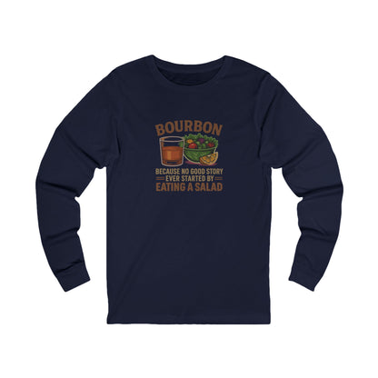 Bourbon > Eating a Salad — Retro Long Sleeve (Dark)