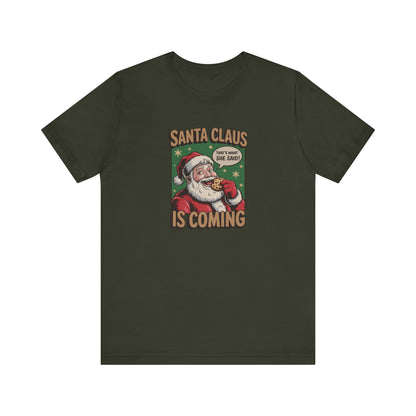 Santa Claus is Coming — Vintage Christmas Tee (Dark)