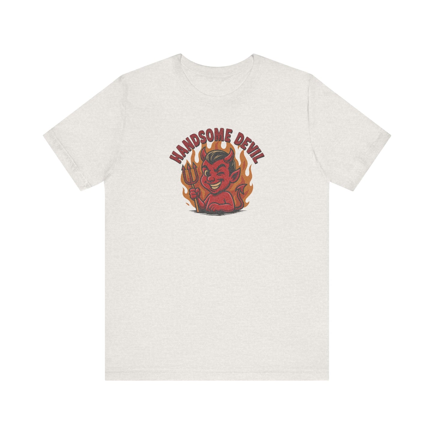 Handsome Devil — Fiery Retro Halloween Tee (Light)