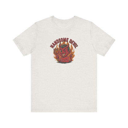 Handsome Devil — Fiery Retro Halloween Tee (Light)
