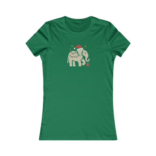 White Elephant Season — Retro Christmas Graphic Women's Tee (Dark)
