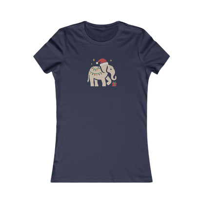 White Elephant Season — Retro Christmas Graphic Women's Tee (Dark)