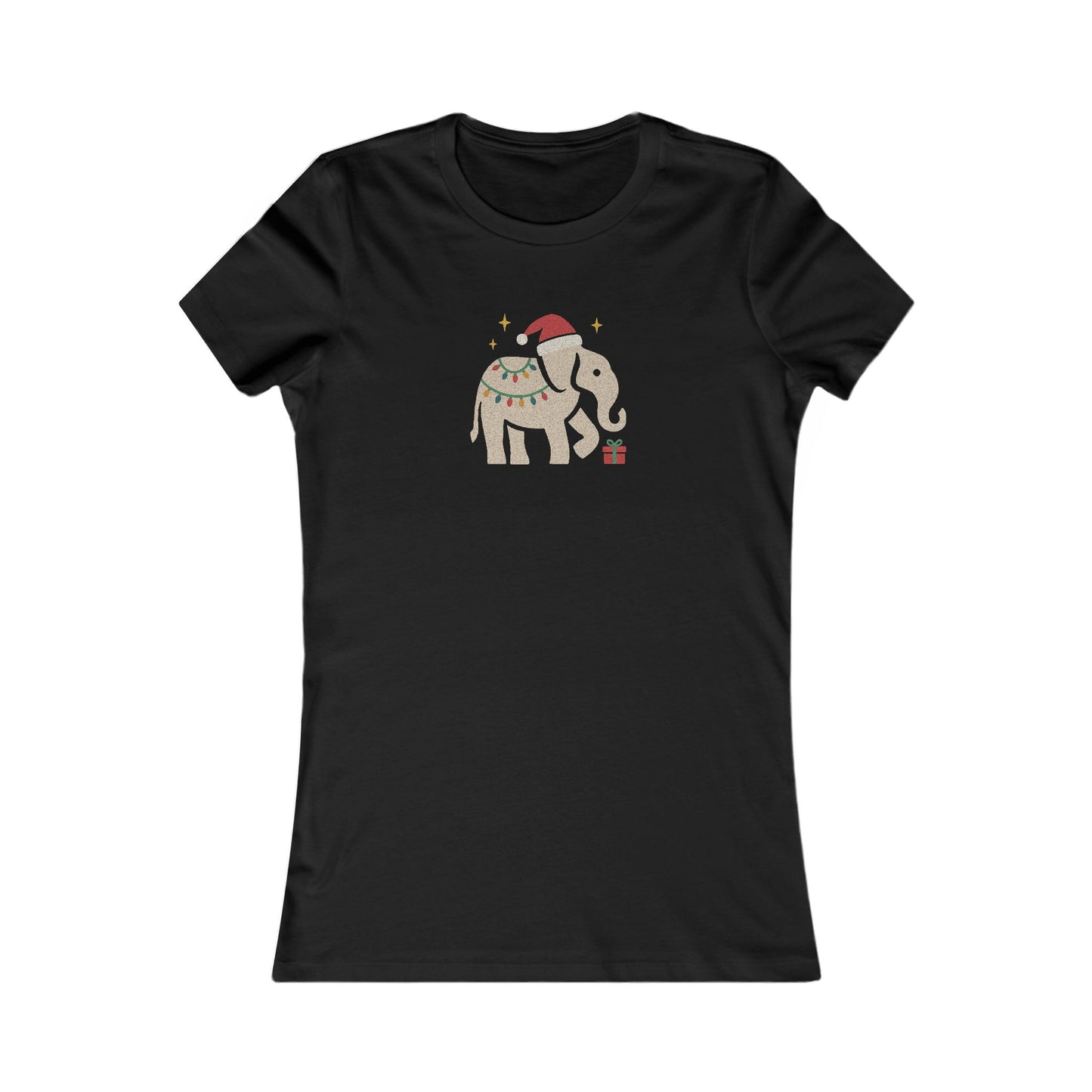 White Elephant Season — Retro Christmas Graphic Women's Tee (Dark)