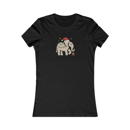 White Elephant Season — Retro Christmas Graphic Women's Tee (Dark)