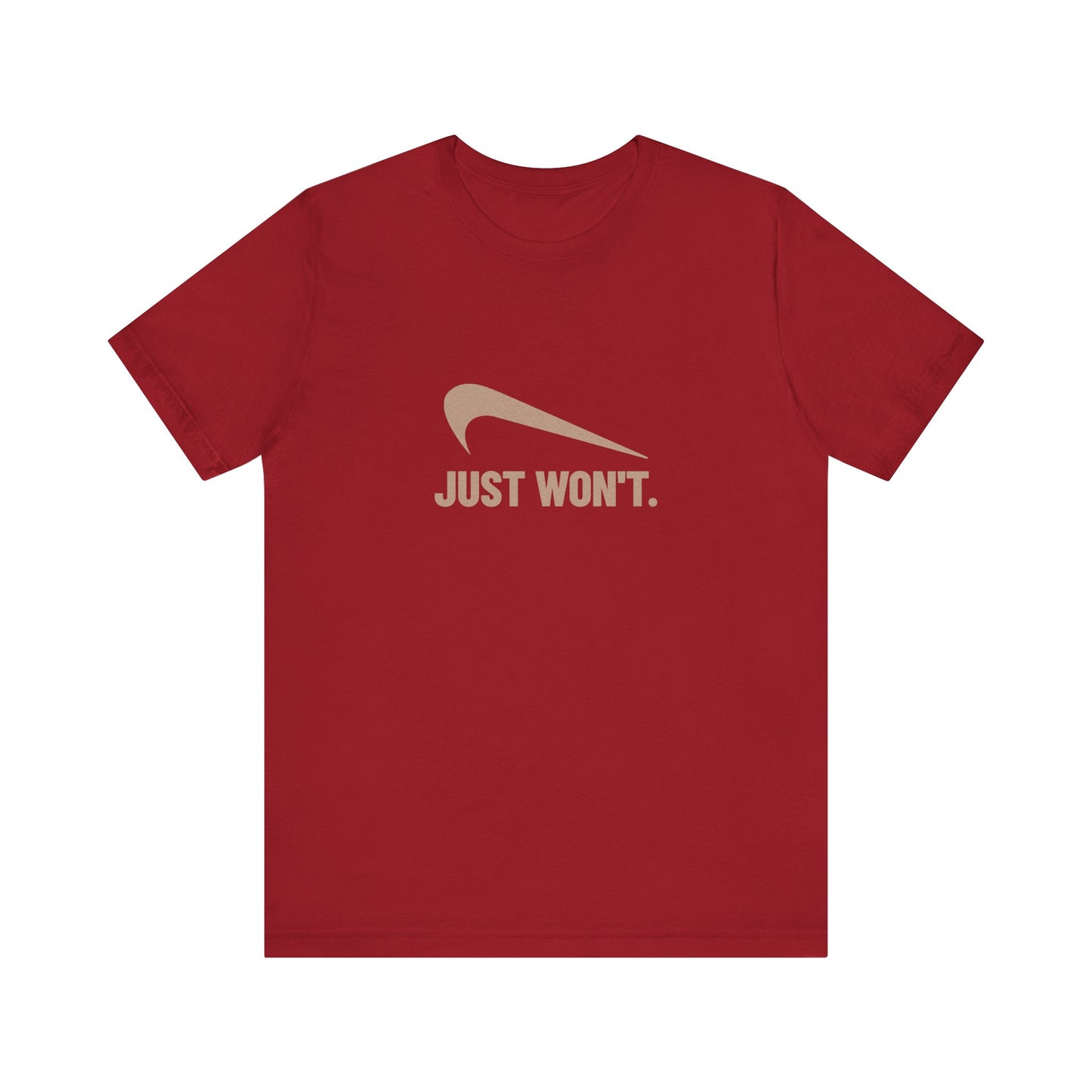 Just Won’t Athletic Parody — Retro Workout Tee (Dark)