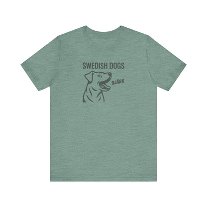 His Bjärk Is Worse Than His Bite – Minimalist Dog Pun Retro Tee (Light)