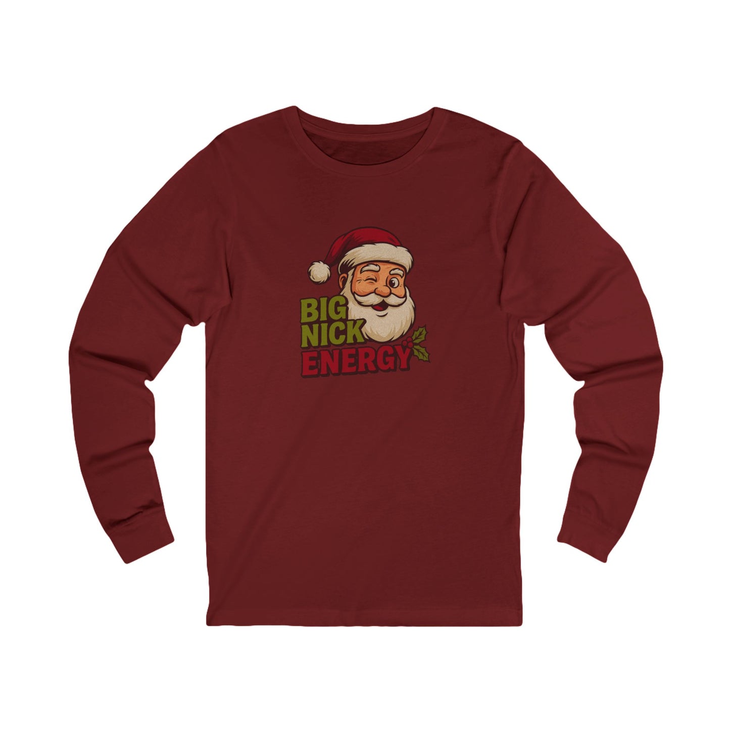 Big Nick Energy — Retro Santa Christmas Long Sleeve (Dark)