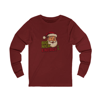 Big Nick Energy — Retro Santa Christmas Long Sleeve (Dark)