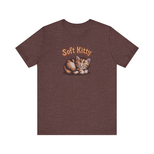 Soft Kitty Sick-Day Lullaby — Big Bang Theory Retro Tee (Dark)