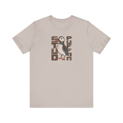 Stud Puffin, Licensed to Chill – Spy-Bird Retro Tee (Light)