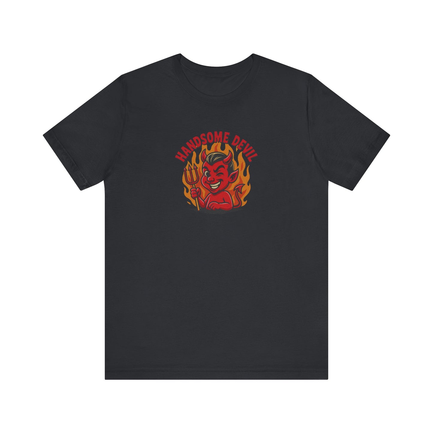 Handsome Devil — Fiery Retro Halloween Tee (Dark)