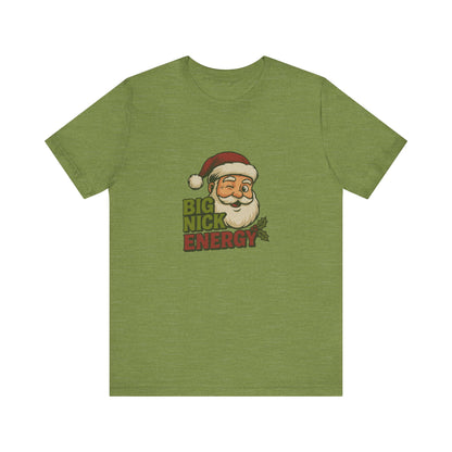 Big Nick Energy — Retro Santa Christmas Tee (Light)