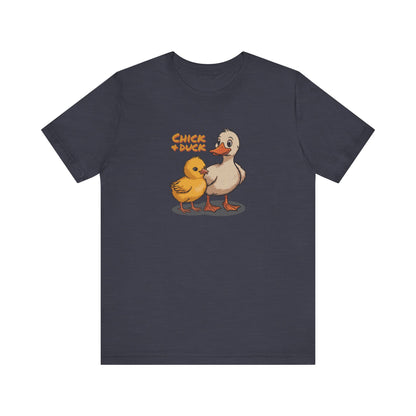 The Chick and the Duck — Friends Retro Tee (Dark)