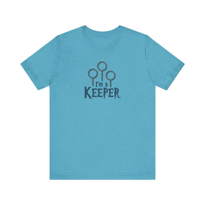I’m a Keeper — Harry Potter Quidditch Retro Tee (Light)