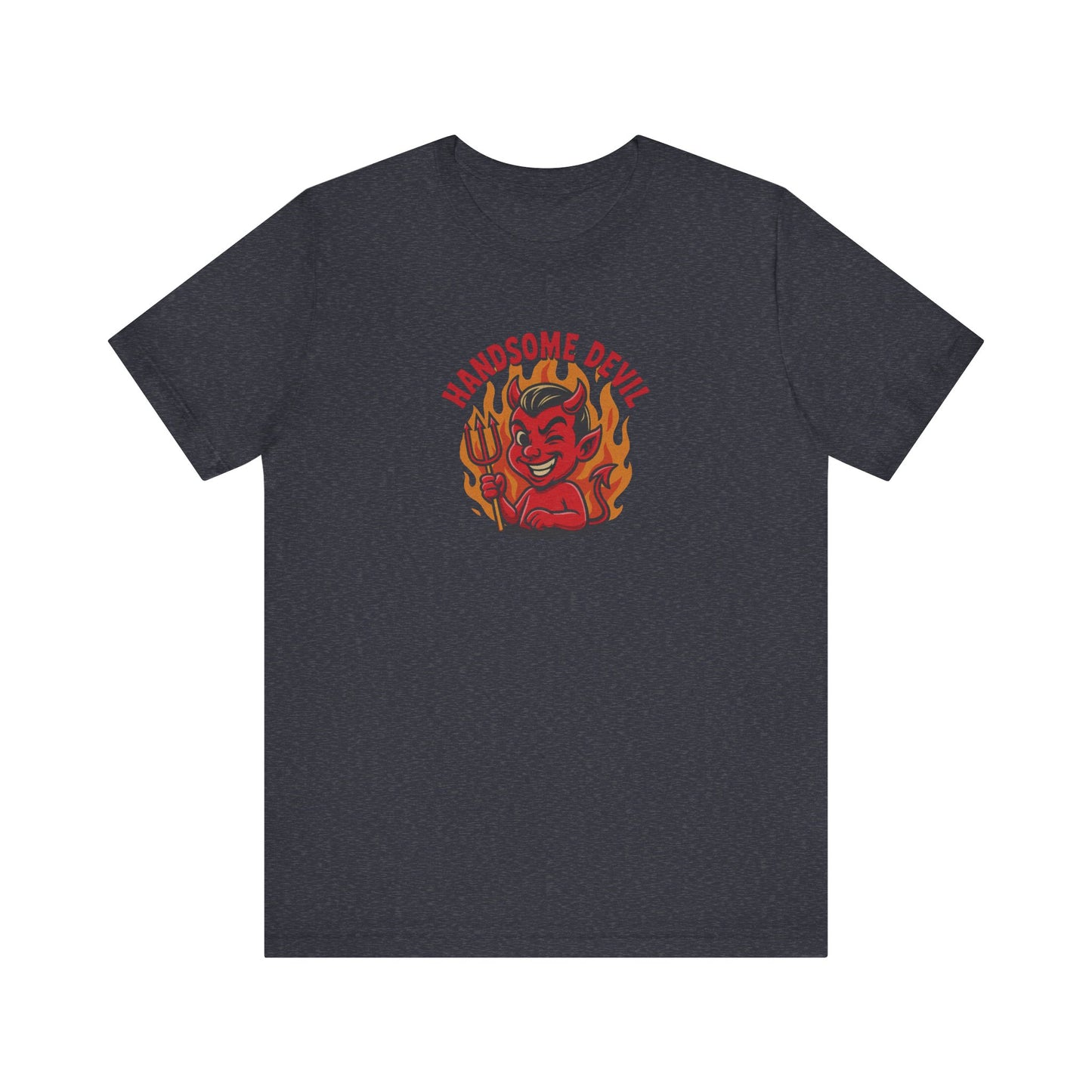 Handsome Devil — Fiery Retro Halloween Tee (Dark)