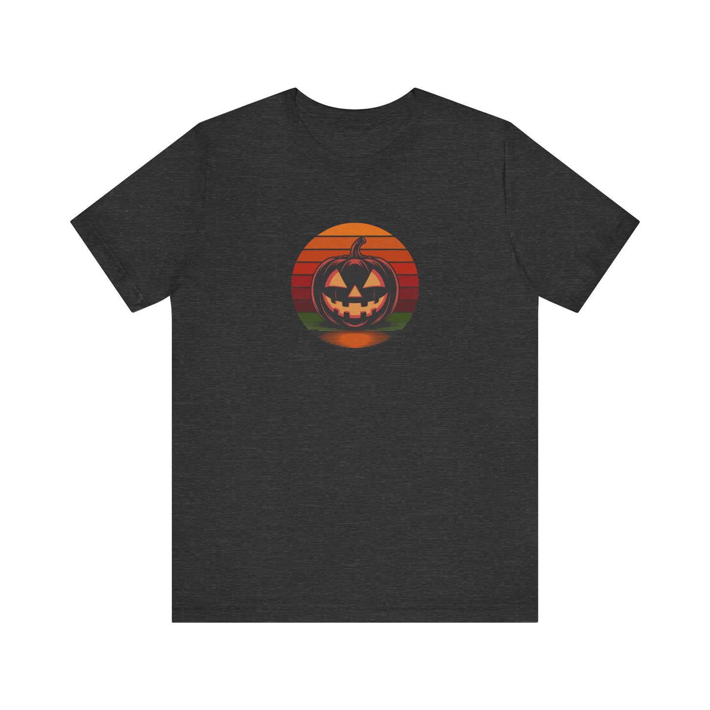 Retro Jack: Bold Grin — Halloween Sunset Tee (Dark)