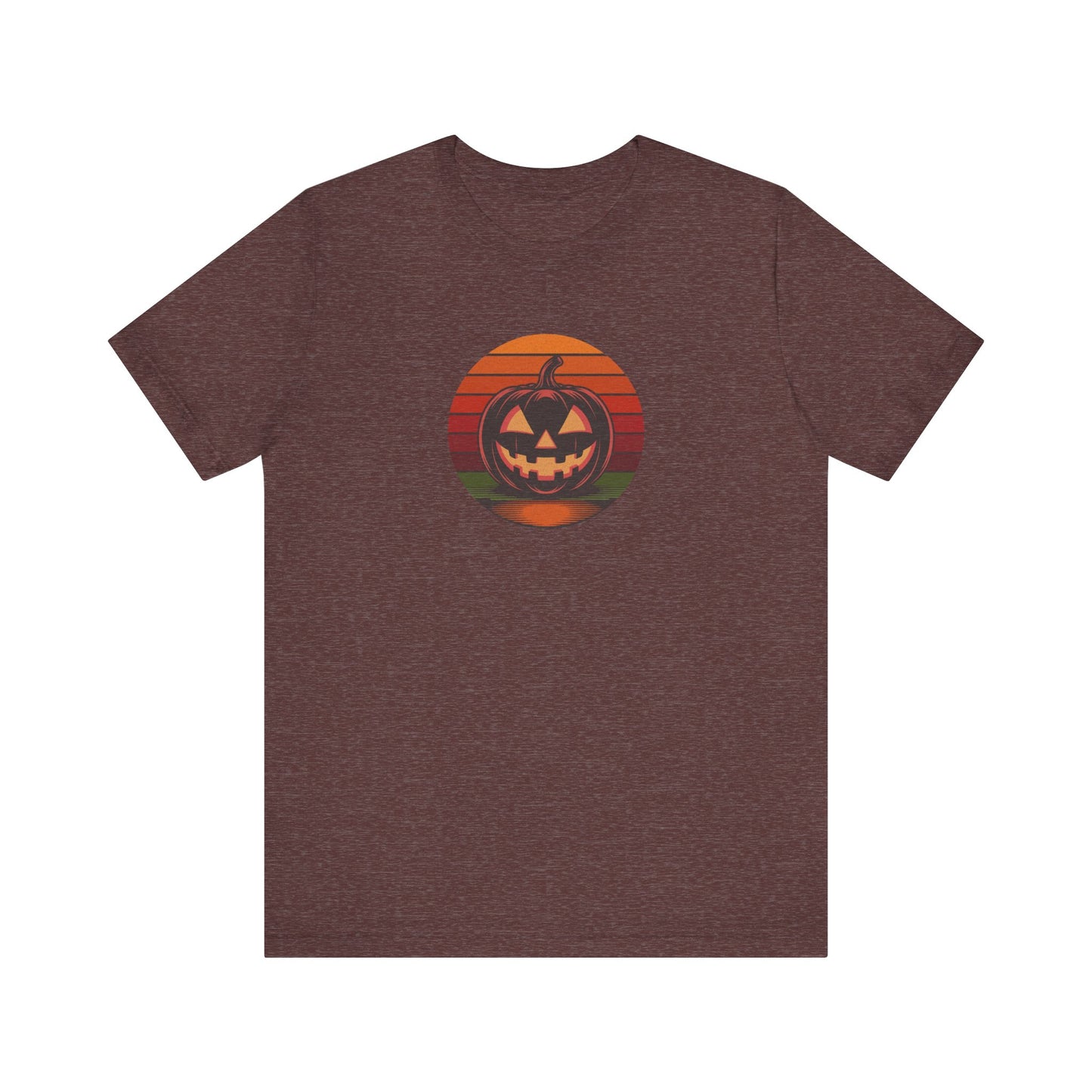 Retro Jack: Bold Grin — Halloween Sunset Tee (Dark)