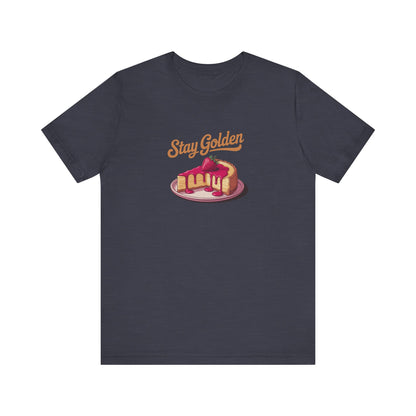 Stay Golden — Retro Cheesecake Graphic Tee (Dark)