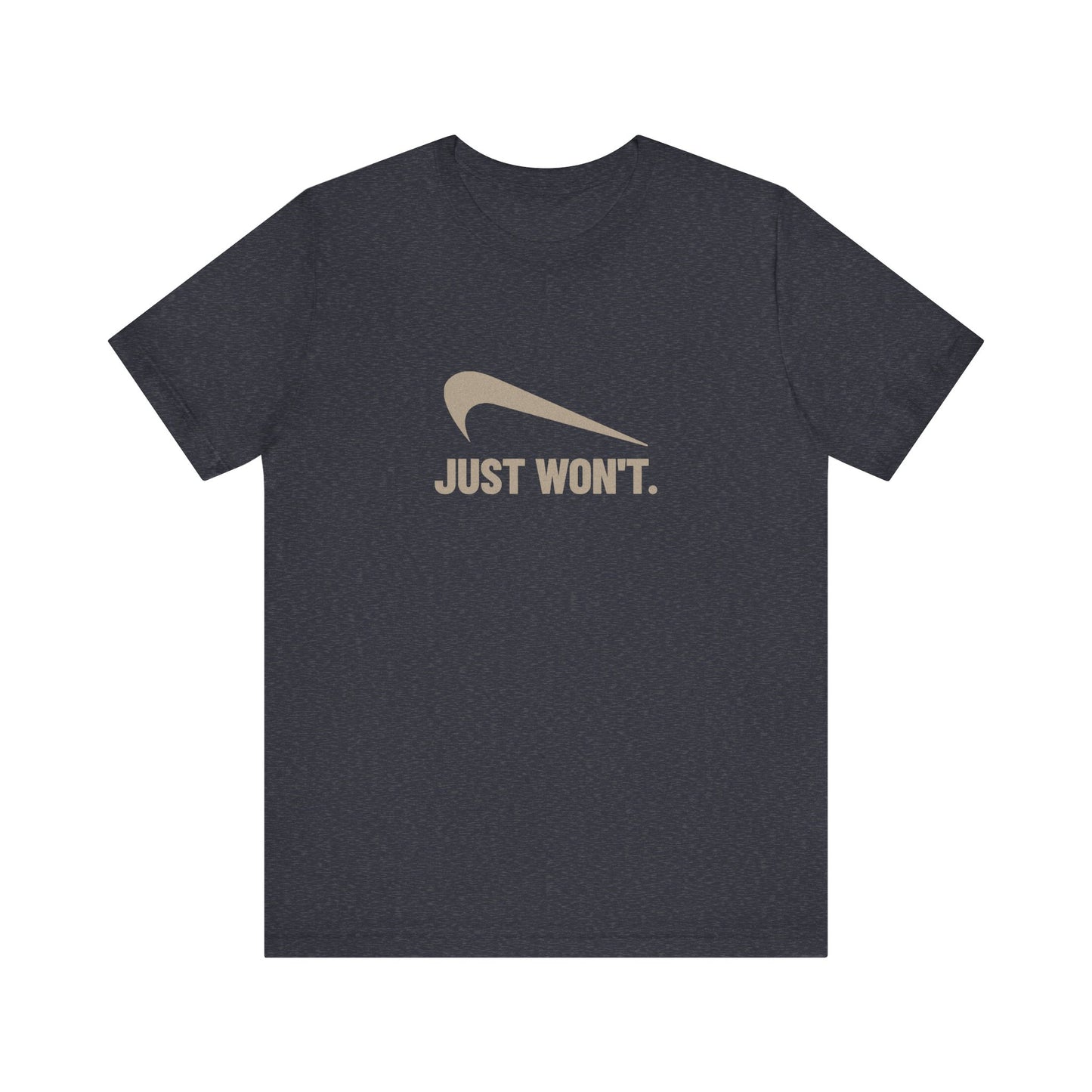 Just Won’t Athletic Parody — Retro Workout Tee (Dark)