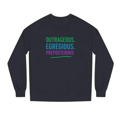 Outrageous Egregious Preposterous (Cool Gradient) — Seinfeld Retro Sweatshirt (Dark)
