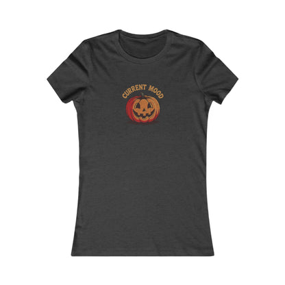Current Mood (Classic Pumpkin) — Retro Halloween Women's Tee (Dark)