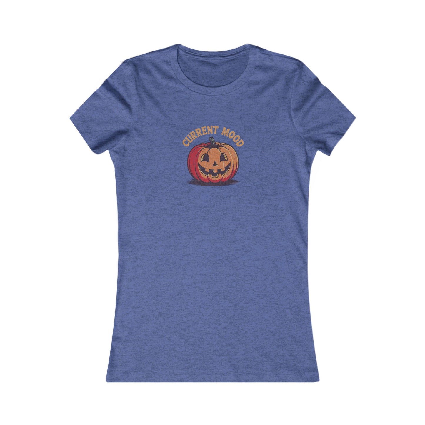 Current Mood (Classic Pumpkin) — Retro Halloween Women's Tee (Dark)