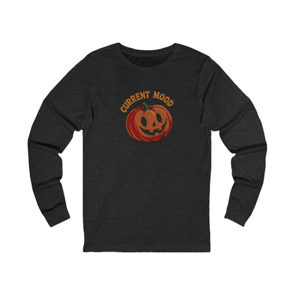 Current Mood (Cute Pumpkin) — Retro Halloween Long Sleeve (Dark)