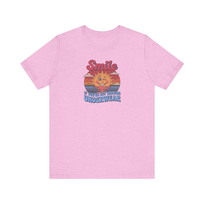 Smile If You’re Not Wearing Underwear — Retro Tee (Light)