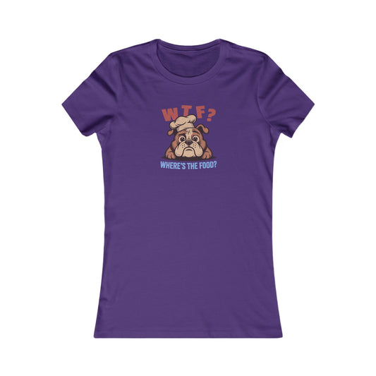 WTF? Where’s the Food? — Bulldog Chef Retro Women's Tee (Dark)