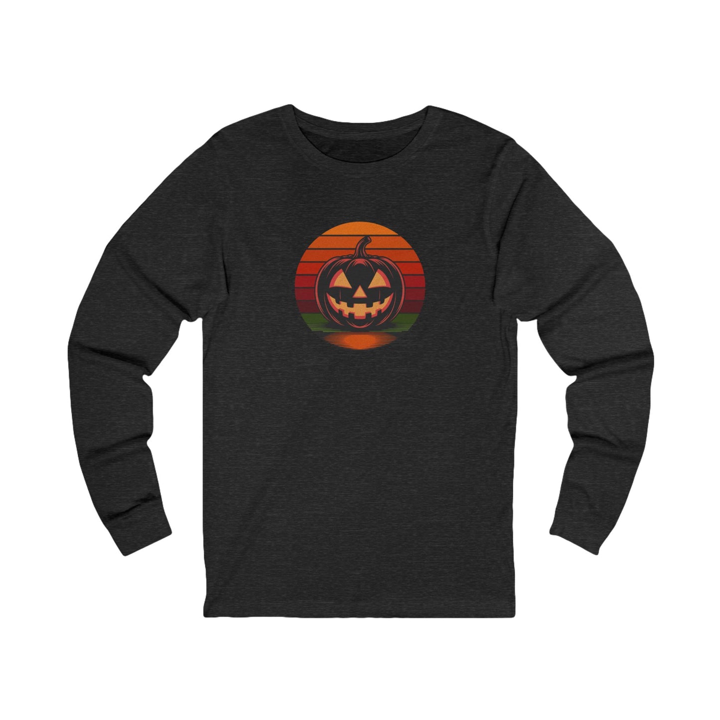 Retro Jack: Bold Grin — Halloween Sunset Long Sleeve (Dark)