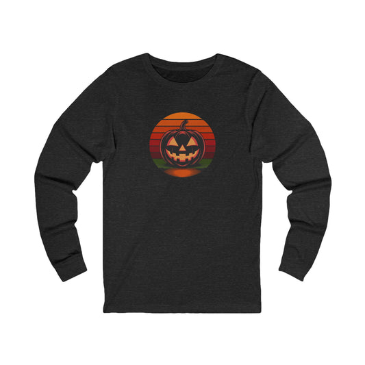 Retro Jack: Bold Grin — Halloween Sunset Long Sleeve (Dark)