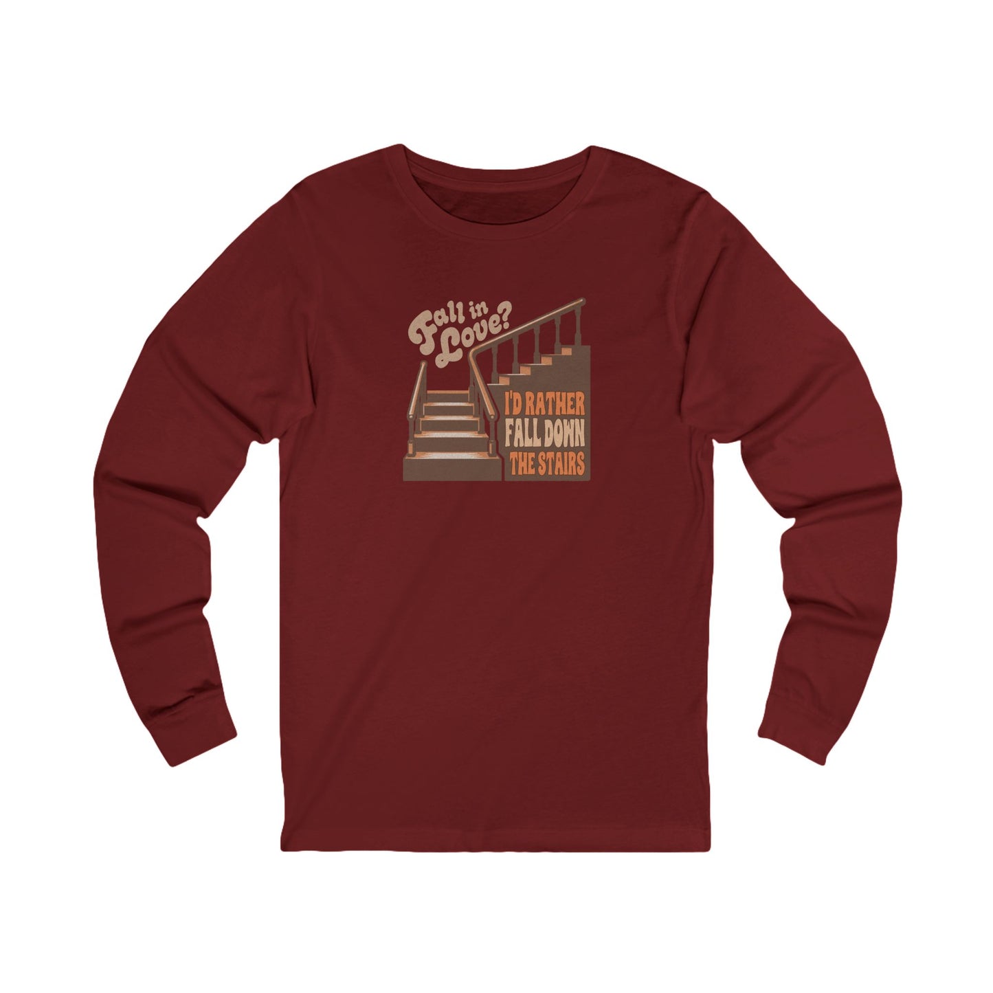 Fall in Love? I'd Rather Fall Down the Stairs — Retro Long Sleeve (Dark)