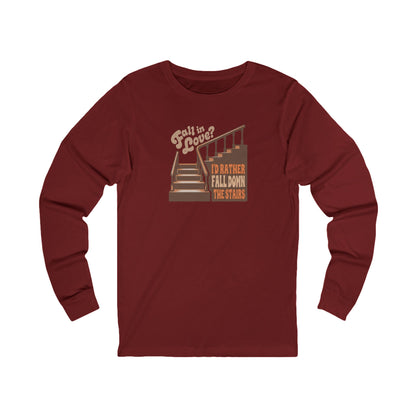 Fall in Love? I'd Rather Fall Down the Stairs — Retro Long Sleeve (Dark)