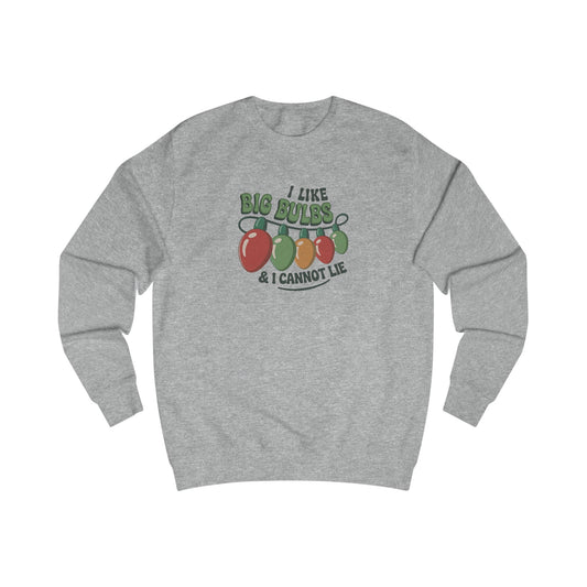 I Like Big Bulbs and I Cannot Lie — Christmas Lights Retro Sweatshirt (Light)
