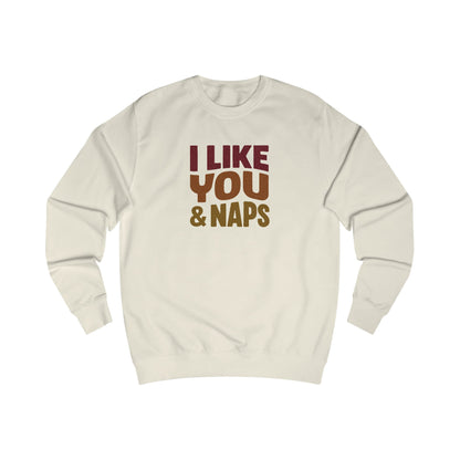 I Like You & Naps (Warm Gradient) — Retro Loungewear Sweatshirt (Light)
