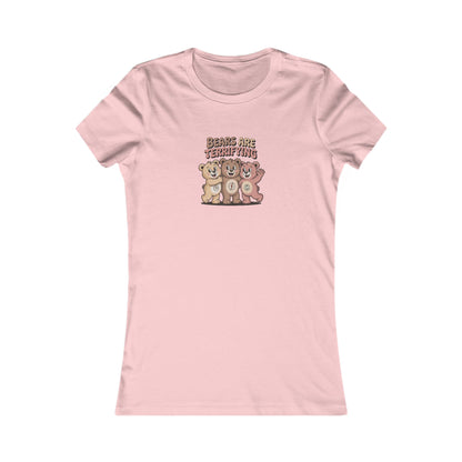Bears Are Terrifying (Cute Remix) — Retro Women's Tee (Light)