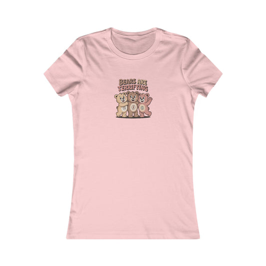 Bears Are Terrifying (Cute Remix) — Retro Women's Tee (Light)