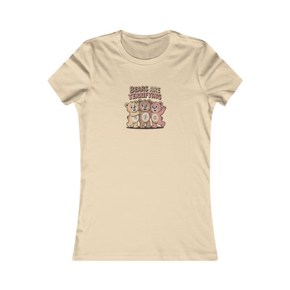 Bears Are Terrifying (Cute Remix) — Retro Women's Tee (Light)
