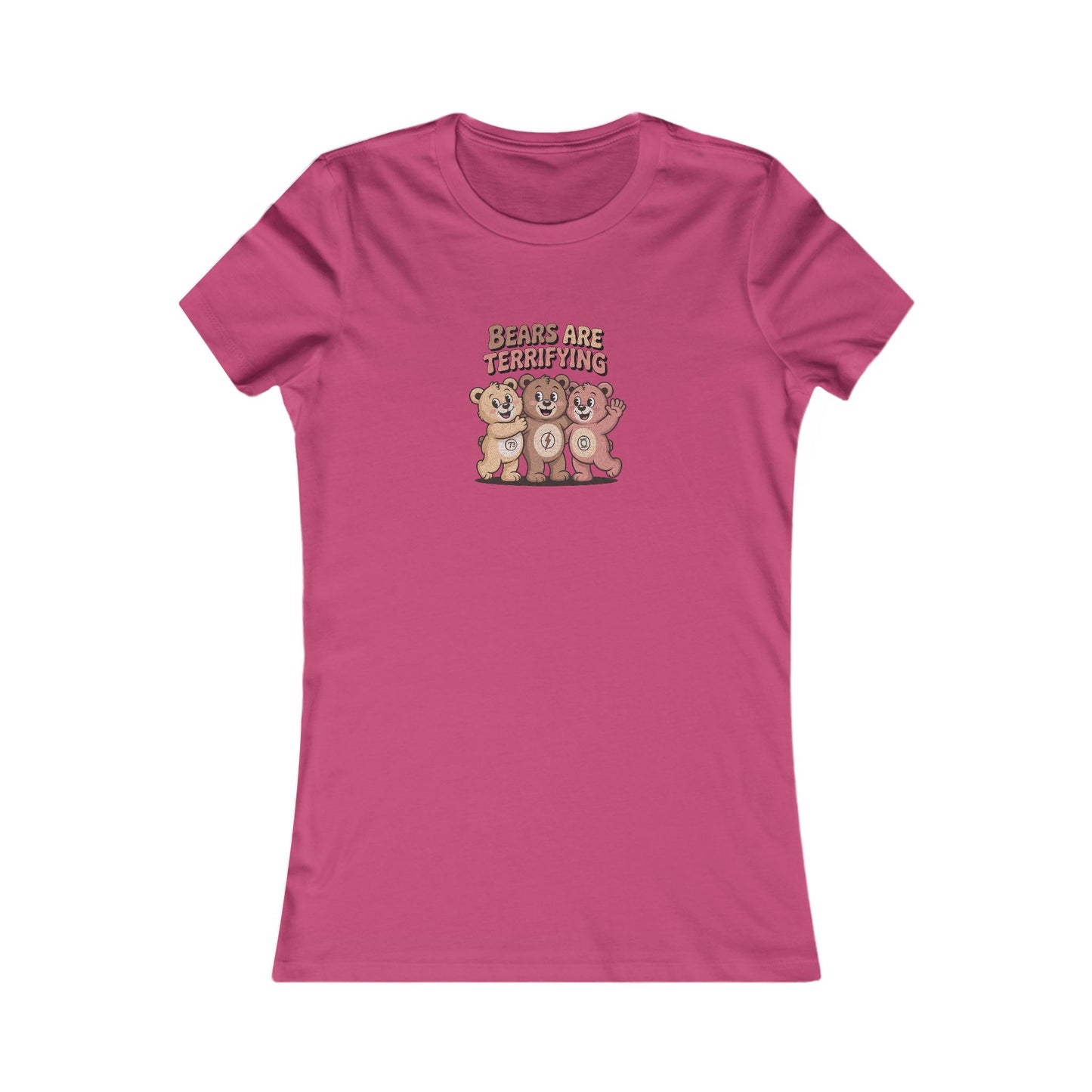 Bears Are Terrifying (Cute Remix) — Retro Women's Tee (Light)