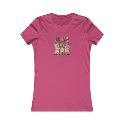 Bears Are Terrifying (Cute Remix) — Retro Women's Tee (Light)