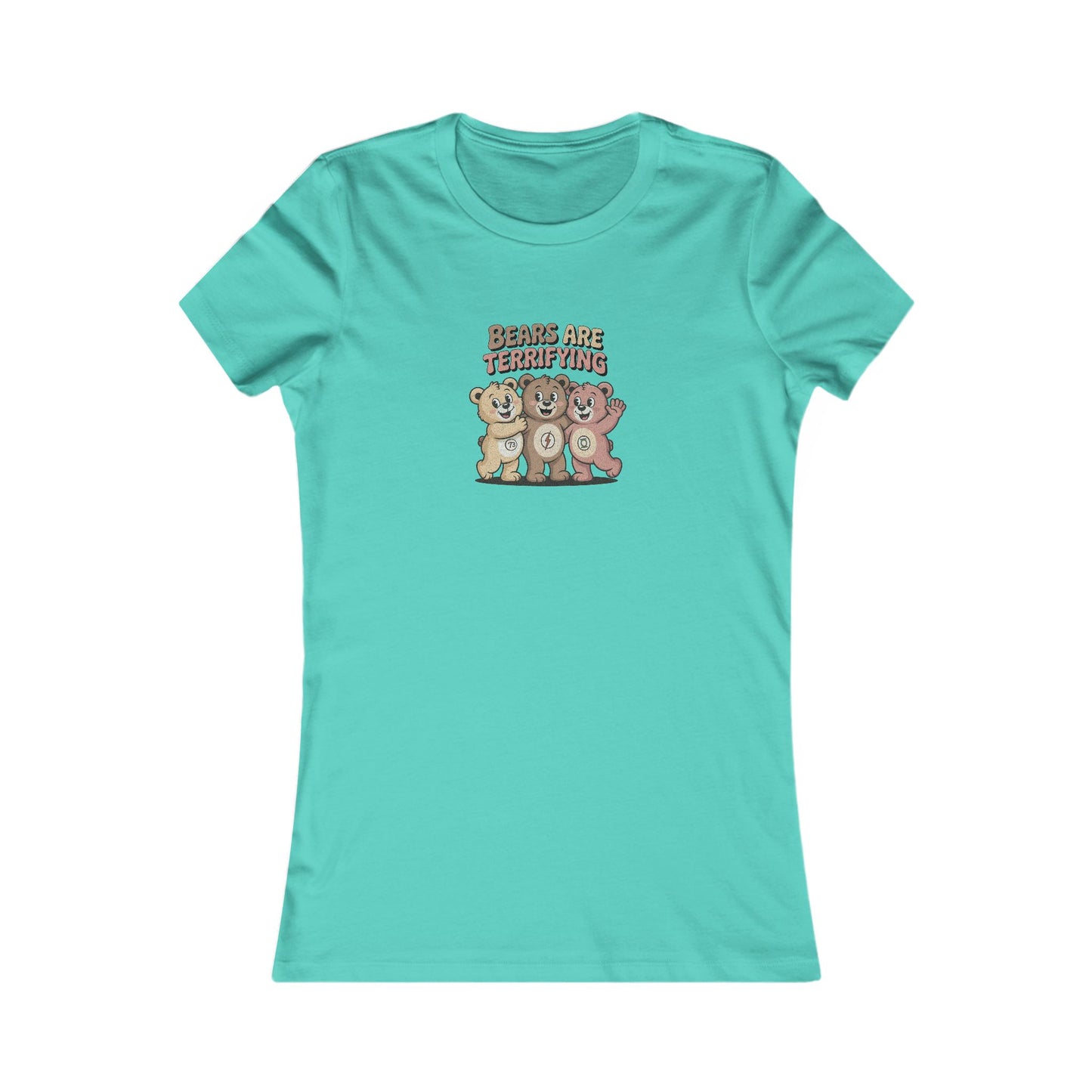 Bears Are Terrifying (Cute Remix) — Retro Women's Tee (Light)